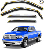 in-Channel Rain Guards Fit for Dodge RAM 2009-2018 Crew Cab/Dodge Ram 1500 Classic 2019-2024 Crew Cab, Window Rain Guards Visors Vent Visors Window Deflector Vent Shades Accessories