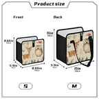 Car Trash Can Organizer Bin with Adjustable Strap for Back Front Seat Console Waterproof Leakproof Collapsible Portable 11 Inch Christmas Deer Owl Pinecorns Leaves Beige