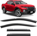 Voron Glass Chrome Trim Tape-on Extra Durable Rain Guards for Hyundai Santa Cruz 2022-2026, Window Deflectors, Vent Window Visors, 4 Pieces - 100586