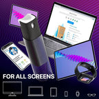 Mini Screen Cleaner Spray – Finger Proof Screen Cleaner for Smartphones, iPads, MacBooks, Laptops, Car Screens, Touchscreens – 3in1 Mist Cleaner, Microfiber Cloth and Cover (Orange)