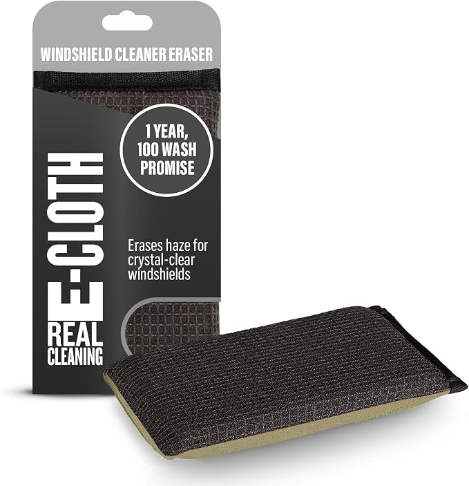 Windshield Haze Eraser - Interior Windshield & Car Window Cleaner Tool, Keeps Mirrors Clean, Spot Washes Inside Glass, Car Cleaning Supplies, Microfiber Sponge, Streak Free Finish - 1 Pack