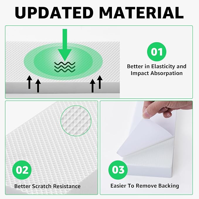 Garage Wall Protector, 2 Pack Thick EVA Foam Bumper for Car Doors,Waterproof & Fireproof Wall Guard,Protect Garage Walls from Scratches,Dents,Vehicle Damage (White, 11.8"x3.9"x1.2")