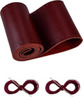 Leather Steering Wheel Cover Lace Up, Stitch on Steering Wheel Wrap, Universal Fit 13-20 Inch Car Truck Pickup Boat, A Whole Piece of Cowhide, DIY w/Needle Thread (Size M4, Wine Red)
