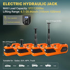 5 ton Cordless Electric car Jack kit with Hydraulic Lift,Lithium Battery & Double Cylinder air Pump & LCD Touch Screen - Portable car Jack and Stand kit Includes Impact Wrench