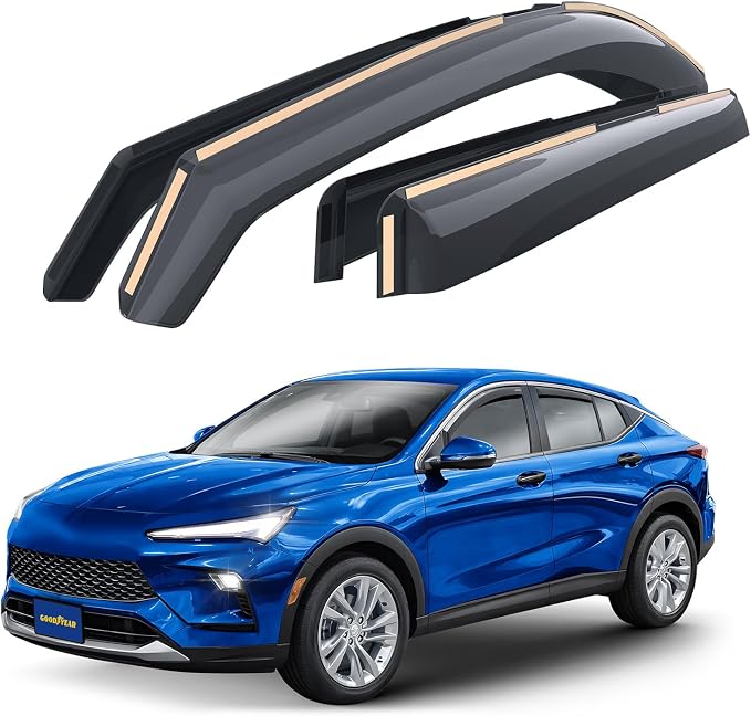 Goodyear Shatterproof in-Channel Window Deflectors for Buick Envista 2024-2026, Rain Guards, Window Visors for Cars, Vent Deflector, Car Accessories, 4 pcs - GY008107
