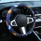 Astrology Sun Moon Celestial Steering Wheel Cover Auto Steering Wheel Protector, Anti-Slip, Breathable, Absorbing Sweat, Universal Car Accessories 14.5–15 inch,Fit for Most Car, Trucks, SUV