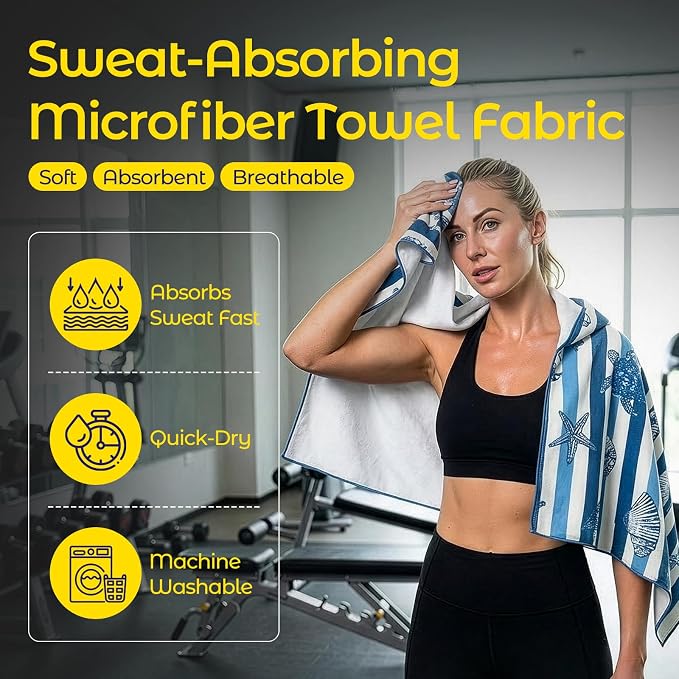 Car Seat Towel Cover - Sweat Absorbing Microfiber Towel for Car Seat After Gym, Workout & Beach - Washable Seat Protector, Universal Fit for Cars, Trucks, SUVs - Sea Turtle