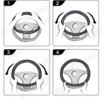 Line Rider Microfiber Leather Sporty Steering Wheel Cover Universal Fits for 95% Truck,SUV,Cars,14.5-15inch Anti-Slip Safety Comfortable Desgin (Black-White)
