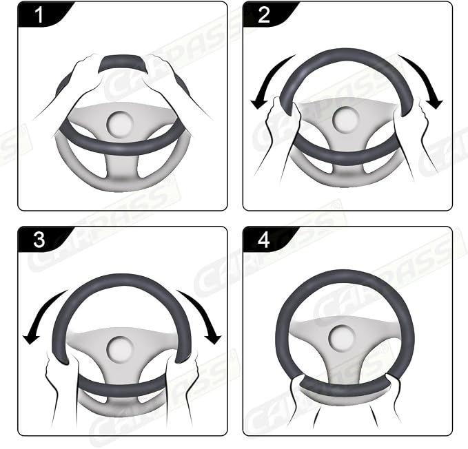 Classical Leather Automotive Universal Steering Wheel Covers,Universal Fit for Suvs,Trucks,Sedans,Cars,Vans,14.5-15inch Anti-Slip Safety Comfortable Desgin(Gray)