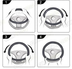 Classical Leather Automotive Universal Steering Wheel Covers,Universal Fit for Suvs,Trucks,Sedans,Cars,Vans,14.5-15inch Anti-Slip Safety Comfortable Desgin(Gray)