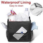 Car Trash Can with Lid - Car Accessories for Women Men, Vehicle Trash Bin Storage Bag, Truck Garbage Can Foldable with Metal Rack Support for Back Seat Hanging (2.4 Gallon/9L)