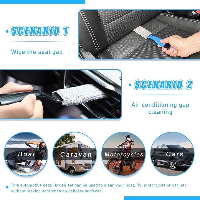 1 PC Double Head Brush for Car Clean, Soft Auto Interior Duster Detailing Brushes, Universal Vehicle Dashboard Screen, Air Vents, Computer etc Cleaning Tool Accessories (Black)