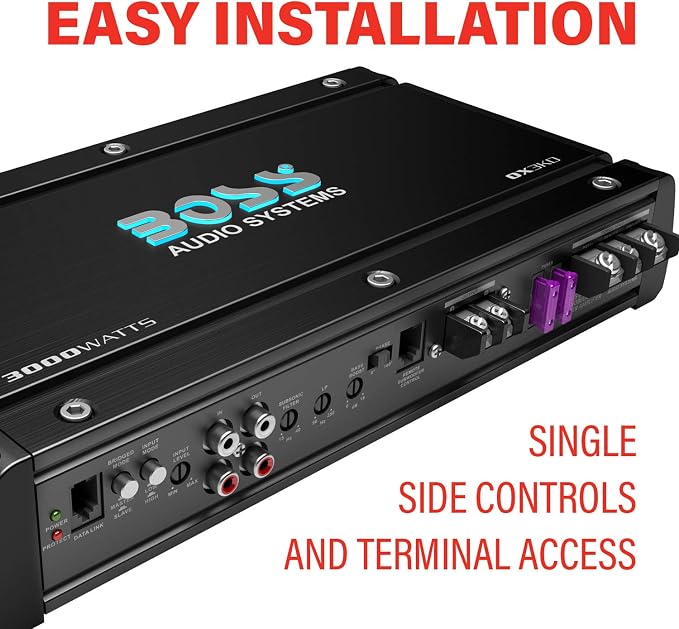 BOSS Audio OX3KD Onyx Model 3000 Watt High Output Monoblock Full Range Class D Amplifier with Variable Low Pass Crossover and Remote Control