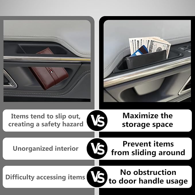 Upgrade 4PCS Front & Rear Door Side Storage Organizer fit for Rivian R1T/R1S 2026 2025 Gen2 Interior Accessories Inner Door Handle Storage Box Insert Tray ABS Material Anti-Scratch