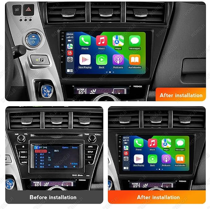 Car Radio Stereo for Toyota Prius Plus V Alpha 2012-2017 Dash Kit Car GPS Navigation, 1+32GB 9" IPS Touch Screen Head Unit with Car-Play & Android Auto/SWC/Rear View |,9" IPS Touch Screen,Car-Play,Android Auto,SWC,FM,5G WIFI,AHD Camera