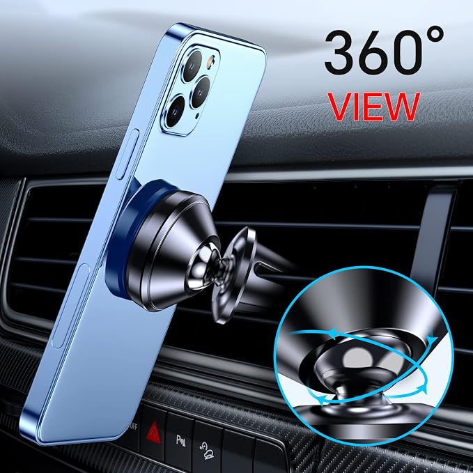 【2-PACK】Car vent Magnetic Phone Mount[ Easily Install ] Reusable Magnetic phone holder for car vent air[ Strong Magnet ] [ 360° Rotation ] Fit for iPhone 17 Pro Max 16 15 Samsung & All cell phone
