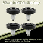 4-Pack 38mm Car Lift Rubber Pads Screw Up Heightening Feet for 2 Post Lift Round Tray Adapter Pad 38mm Shaft Diameter Universal Fit Heavy Duty Rubber