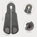 CoBak Purse Hook for Car - Universal Premium Stitched Leather and Aluminum-Magnesium Alloy Double Car Seat Back Storage Hook for Purses, Handbags, Bags (2 Pack),Gray