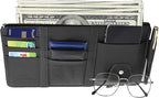 Car Sun Visor Organizer, Car Visor Organizer Visor Storage Organizer with Pockets Car Visor Storage Pouch Truck Sunvisor Organizer for Men Women(Black)