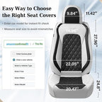 Coverado Universal Car Seat Covers Full Set, Luxury Stain-Resistant Waterproof Faux Leather Front & Rear Seat Protectors, Elegant Easy-Clean Automotive Interior – WhiteBlack