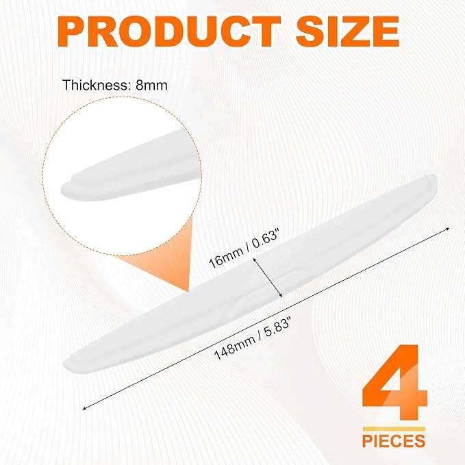 4pcs Car Door Edge Guards Protectors Silicone Side Doors Edge Protector Trim Strip Anti-Scratch Universal Vehicle Exterior Accessories for Car SUV Pickup Truck, White