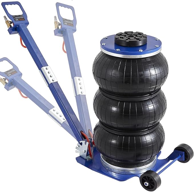 Air Jack, 3 Ton/6600 lbs Triple Bag Air Jack, Airbag Jack with Six Steel Pipes, Lift up to 17.7", 3-5 s Fast Lifting Pneumatic Jack, with Adjustable Long Handles for Cars