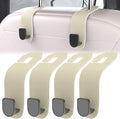 4 Pcs Seat Headrest Hook for Car, Seat Back Hanger Holder Hooks, Hanger Storage Organizer for Purse Bags Coat, Car Interior Accessories Leather Hidden Hook