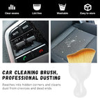 Car Detailing Brush, Curved Soft Bristles Auto Removal Dust Collectors, Universal Vehicle Dashboard, Air Conditioner Vents etc Interior Cleaning Tool Accessories (White)