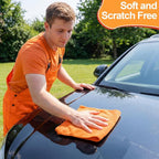 Microfiber Cleaning Cloths for Cars 16 x 16 Inch Ultra Absorbent Car Towels Drying Reusable Cleaning Supplies House Kitchen Window Microfiber Towel (Orange,60 Pcs)