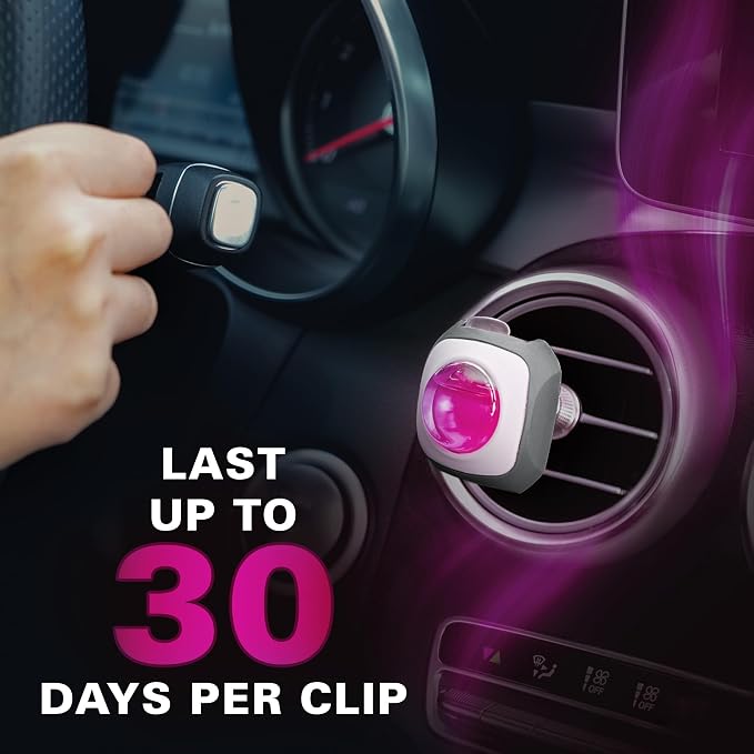 Flora Bliss Scent Car Air Freshener Vent Clip 6 Ct Long Lasting | Up to 180 days, Natural Essential Oil, Car Fragrance Accessories for Women and Men, Odor Eliminator, 4 mL Each