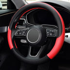 Steering Wheel Cover, Universal Fit 15 Inch Microfiber Leather Car Wheel Protector, Anti-Slip, Red