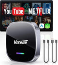 Wireless CarPlay Adapter Support Net-Flix & YouTube, 3s Fast Auto-Connect Magic AI Box, 5.8GHz WiFi Zero Delay Car Play Wireless Adapter, USB-C/USB-A, Plug & Play for Apple iPhone & Android Auto