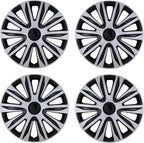 4-Pack 17 Inches Wheel Rim Cover Hubcaps,Redesign Fashion Style Replacement Hubcaps,Car Truck SUV Hub Accessories,Silver&Black
