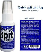 Jaws Quick Spit Anti-Fog Spray for Swim Goggles, Eye Glasses, Snorkel Mask, Scuba Divers, and Safety Eyewear, Made in the USA