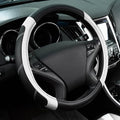 Line Rider Microfiber Leather Sporty Steering Wheel Cover Universal Fits for 95% Truck,SUV,Cars,14.5-15inch Anti-Slip Safety Comfortable Desgin (Black-White)