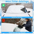 Windshield Cover for Ice and Snow Heavy Duty 600d Oxford Fabric Windshield Protector for Cars Suvs Trucks Secure Fit Waterproof Frost Cover for Winter Car Accessories, Black, 69"x42"