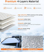 Windshield Snow Ice Cover, Windproof Exterior Car Front Window Frost Guard, Snow-Proof Universal Fit Winter Windshield Wiper Sun Shade Protector Cover All Weather Protection, Windscreen Shield