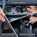 7pcs Windshield Cleaner Tool Car Window Cleaning Wash Kit with 4 Reusable Microfiber Pads 1 Spray Bottle and Extendable Handle Auto Glass Wiper Kit, Gray