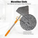 Windshield Cleaner Tool, Car Window Squeegee with 4 Reusable Microfiber Pads, 13"-16.7" Telescopic Extendable Handle, 180° Rotating Glass Cleaner for Auto Interior, Shower Glass, Household Windows