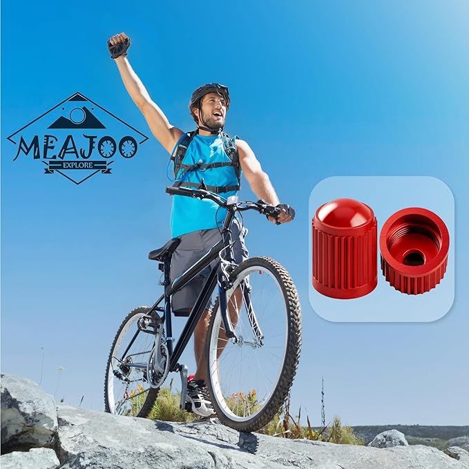 50PCS Tire Valve Stem Caps, Corrosion Resistant, with O Rubber Ring, Airtight Seal Heavy Duty Dustproof Tire Valve Stem Covers for Cars, SUV, Trucks, Bikes, Motorcycles, Bicycles(Red)