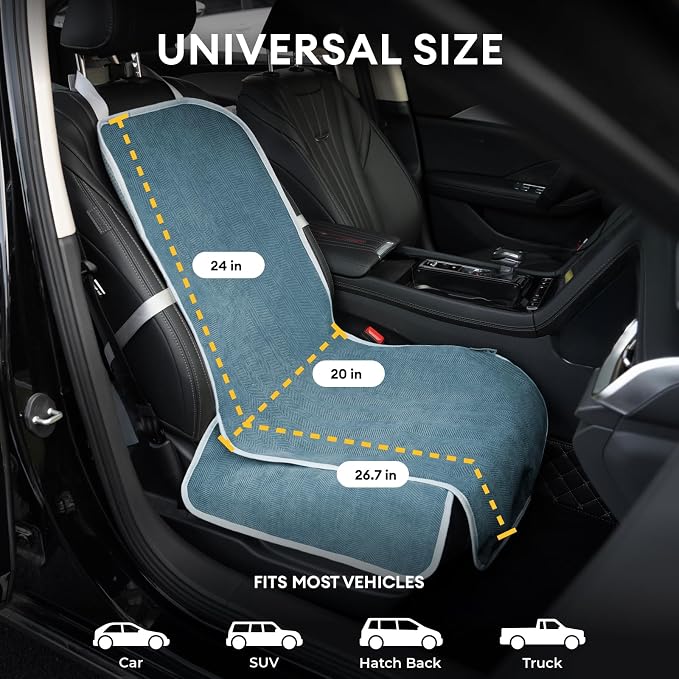 Dog Car Seat Cover for Front Seat, Dog Seat Cove Waterproof, Scratchproof Non-Slip Car Seat Protector, Universal Fit Most Cars, SUVs, Trucks, Blue