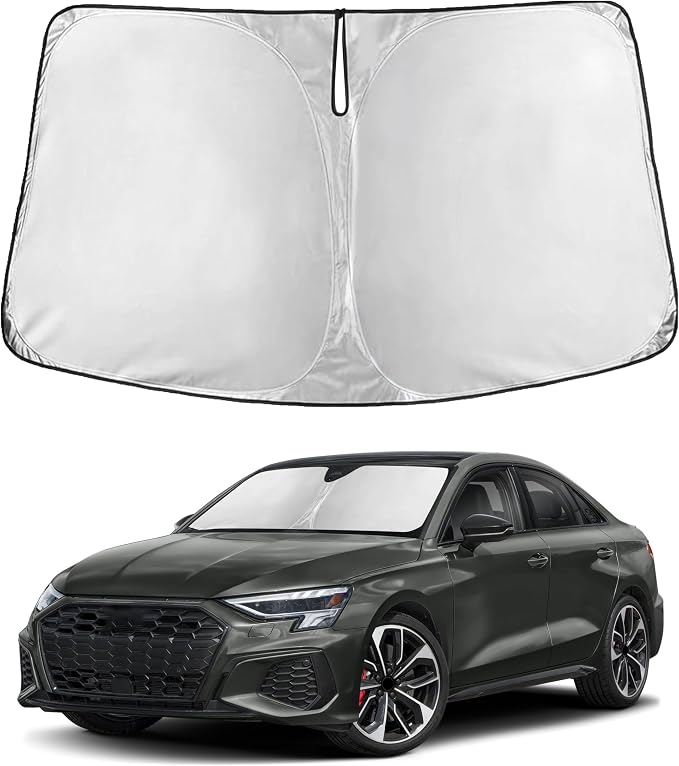 Windshield Sunshade Compatible for Audi S3 2015-2024 2025 2026, Sun Visor for Front Windshield & Window Sun Shade Cover, UV Heat Blocker & Protector, Car Accessories