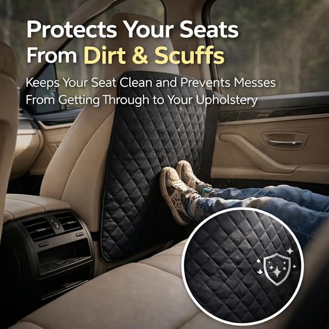 2 Pack Car Back Seat Cover and Organizer Protector from Dirt Scratches Mud Universal Fit All Automotive Model Vehicle Type Waterproof Durable Preventing the Impact of Children Step Kick 17"x25"