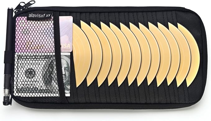 Car CD Visor Holder, 12 Sleeves Organizer with Mesh Pocket | Durable Oxford Cloth, Holds 12 CDs/DVDs, 1 Pen Holder, 1 Back Inner Pocket, Disc Storage Organizer, Fits Most Vehicle Visors