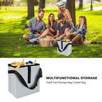 Car Trash Can, Leak-Proof Waterproof Trash Bin Collapsible Portable Auto Garbage Bag Large Capacity Trashcan Storage Bag Multipurpose Car Organizer Hanging (Light-Gray)