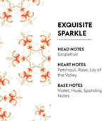 Car Diffuser Refill Set, Exquisite Sparkle | Grapefruit Rose Musk Notes, 2 Ceramic Inserts, Fits Vent Clips, 4-Week Diffusion, Made in France