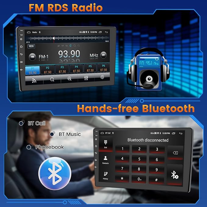 [2G+64G] Android 15 Car Radio for Kia Sportage 2010-2016 Car Stereo with Wireless Carplay Android Auto, 9 Inch HD Touchscreen with WiFi GPS Bluetooth5.0 FM/RDS USB SWC MIC