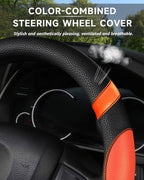 D-Shaped Flat Bottom Steering Wheel Cover for Women Girl - Stylish Car Accessory Non-Slip Car Interior Accessories (Orange)