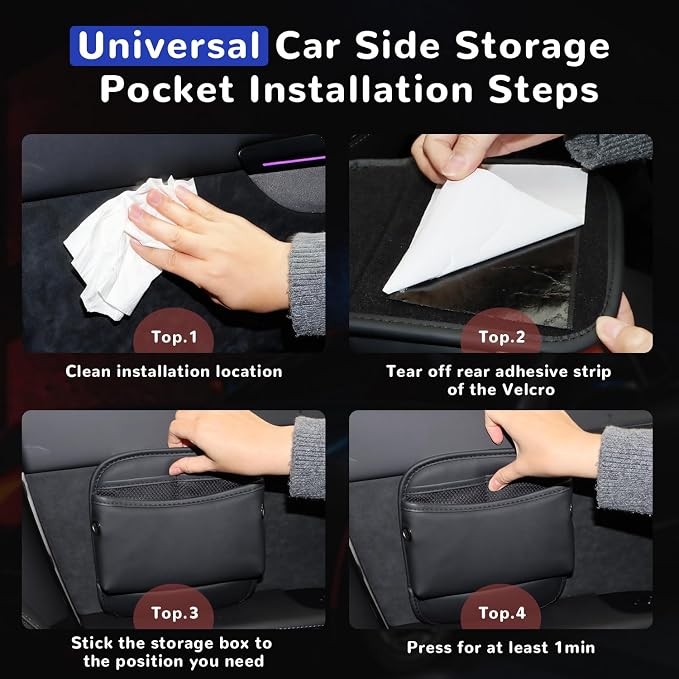 Car Seat Side Pocket Organizer Car Pocket Pouch for Seat, Door, Console, Car Seat Gap Filler Organizer Multifunctional Car Organizer Accessories for Phone Sunglasses Keys Cards (Small)