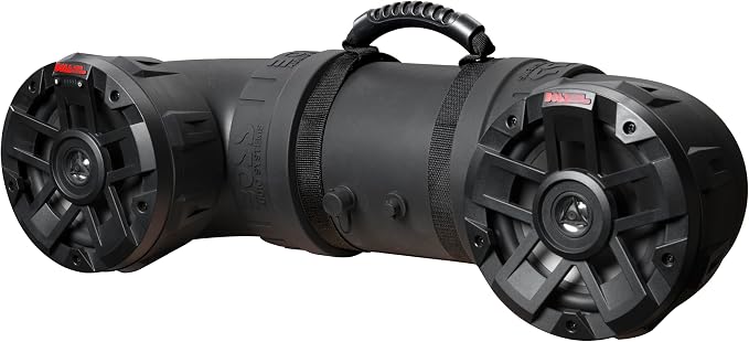 ATVB6.5R ATV UTV Weatherproof Sound System - 6.5 Inch Speakers, 1 Inch Tweeters, Built-in Amplifier, Bluetooth, Rechargeable Battery, Easy Installation for 12 Volt Vehicles